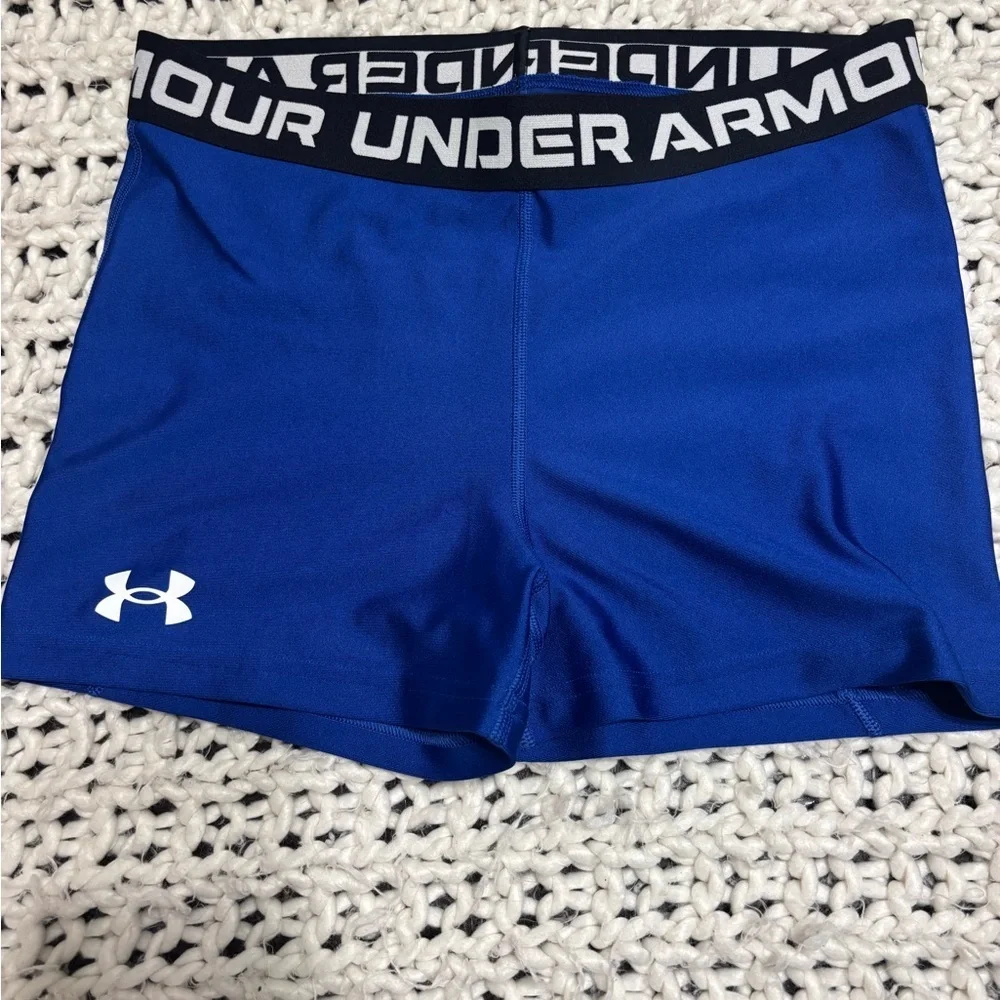 HEATGEAR UNDER ARMOUR Shorty Women's  Shorts compression mid rise shorty Blue